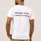 レバーは邪悪なTシャツです Tシャツ (裏面)