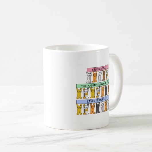 レバー移植記念日のお祝い コーヒーマグカップ (正面右)