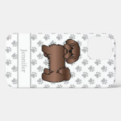 レバー・ブラウン・シーズー かわいいキャラクター犬 + 名前 Case-Mate iPhoneケース (裏面 (横))