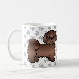レバー・ブラウン・シーズー かわいいキャラクター 犬 イラスト コーヒーマグカップ
