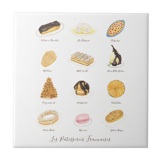 レパティッセリーフランサーズ水彩画 タイル (正面)