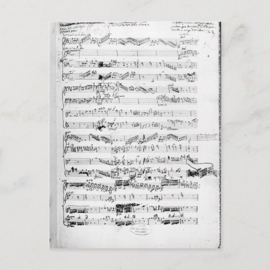 レパラディンの楽譜のオープニングページ ポストカード (正面)