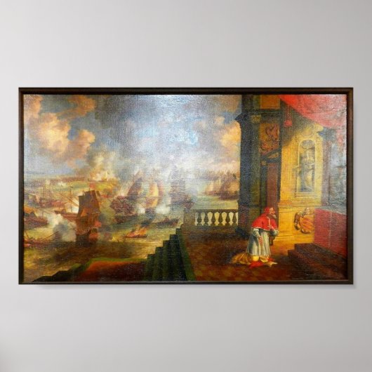 レパント祈の戦い中の教皇セント・ピウスV ポスター (正面)