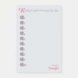 「レパーソナライズされたファント」のTo-Do-List Gray Elephant ポストイット