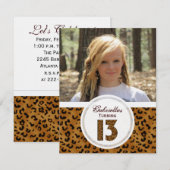 レパード 13歳の誕生日 : 画像:パーティー招待状 招待状 (正面/裏面)