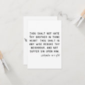 レビティクス19:17 KJV聖書の聖なる書物、 経典挨拶 カード (正面/裏面インサイチュ)