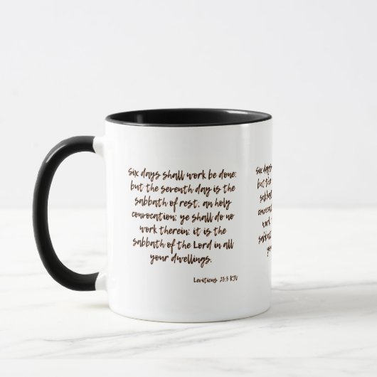 レビティクス23:3 KJVバイブル聖句Two-Tone Mug マグカップ (左)