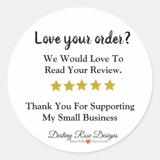 レビモダンュー用パッケージのステッカー ラウンドシール (正面)