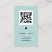 レビュシンプルーティール（緑がかった色）の黒い注文感謝していと 名刺 (裏面)