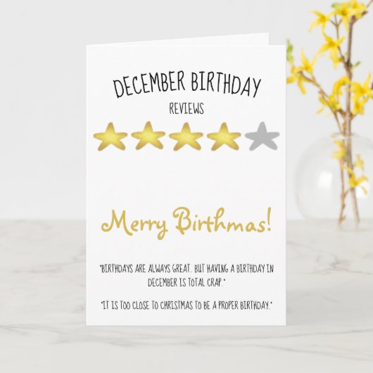 レビューおもしろい引用文誕生日12月バースデーカード カード (黄色い花)