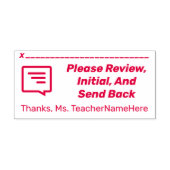 レビューと署名のリクエストと教育者の名前 セルフインキングスタンプ (デザイン)