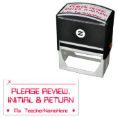 レビューと署名リクエスト+教育者の名前 セルフインキングスタンプ (インサイチュ)