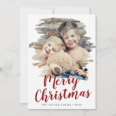 レビューの中でブラシ付き赤メリークリスマス年 シーズンカード (正面)