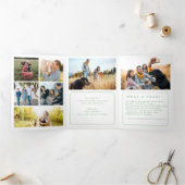 レビューの年の写真数々の緑メリークリスマス 三つ折りクリスマスカード (内部)