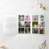 レビューの年ホリデーフォトコラージュ 三つ折りクリスマスカード (内部)