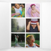 レビューの年ホリデーフォトコラージュ 三つ折りクリスマスカード (内部中)