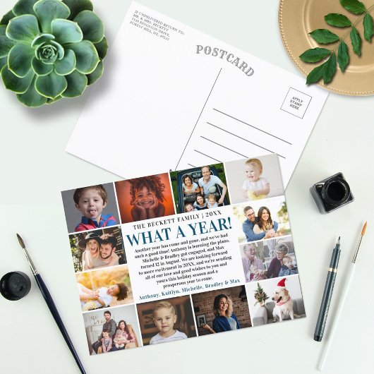 レビューの年12フォトコラージュ シーズンポストカード