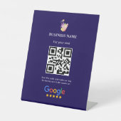 レビューを残すQRコードサイン | Googleレビュー 台座サイン (正面)