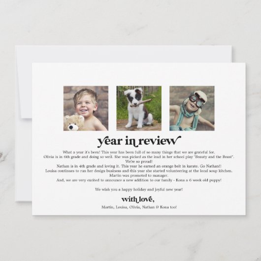 レビューカラフル風景の中で楽しいクリスマスの年 シーズンカード (裏面)