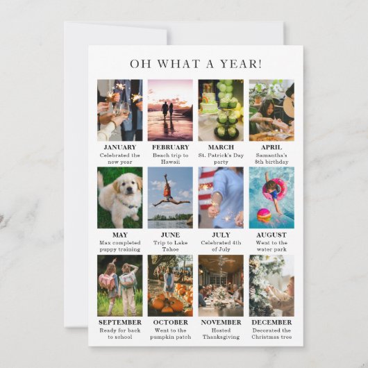 レビューシンプルの年フォトクリスマスモダン写真 シーズンカード (裏面)