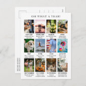 レビューシンプルの年フォトクリスマスモダン写真 シーズンポストカード (正面/裏面)