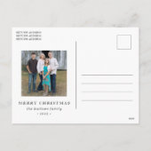 レビューシンプルの年フォトクリスマスモダン写真 シーズンポストカード (裏面)