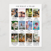 レビューシンプルの年フォトクリスマスモダン写真 シーズンポストカード (正面)