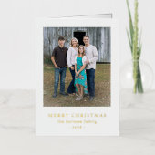 レビューシンプルの年フォトクリスマスモダン写真 箔シーズンカード (正面)