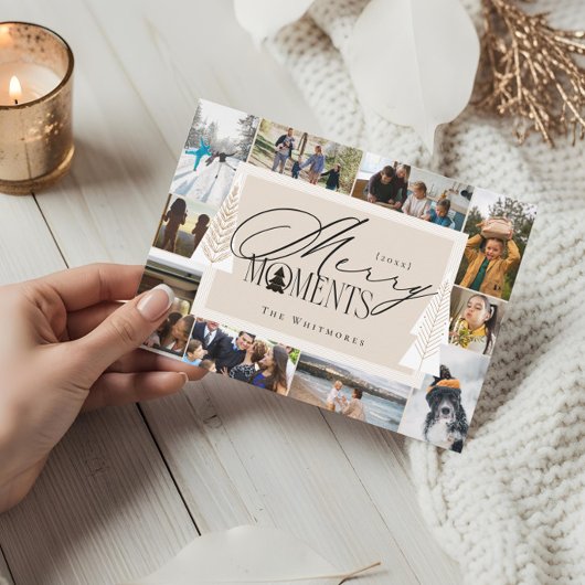 レビューミニマルメリーフォトコラージュの年のモーメント シーズンカード