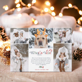 レビューモダンの新年5フォトコラージグリッド シーズンカード