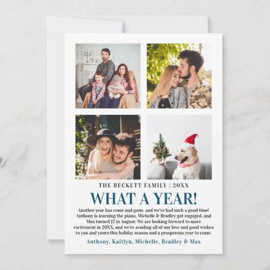 レビューモダンの1年4フォトコラージュ シーズンカード (正面)