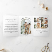 レビューモダンカードでのクリスマスのメリーイヤー 三つ折り招待状 (内部)