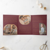 レビューモダンファミリの更新で赤3月1日 三つ折りクリスマスカード (内部)