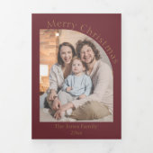 レビューモダンファミリの更新で赤3月1日 三つ折りクリスマスカード (カバー)