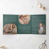 レビューモダンファミリの更新に伴う緑のArch Year 三つ折りクリスマスカード (内部)