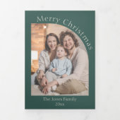 レビューモダンファミリの更新に伴う緑のArch Year 三つ折りクリスマスカード (カバー)