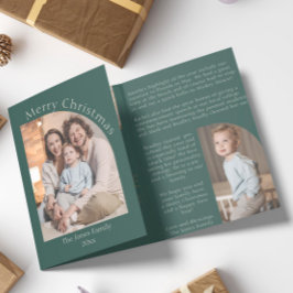 レビューモダンファミリの更新に伴う緑のArch Year 三つ折りクリスマスカード