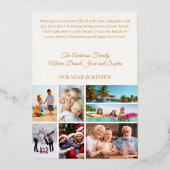 レビュー中のクリスマスツリーフォックスかわいい写真年 箔シーズンカード (裏面)