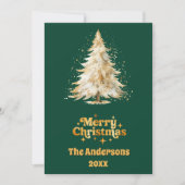 レビュー中のクリスマスツリー雪の緑の写真年 シーズンカード (正面)