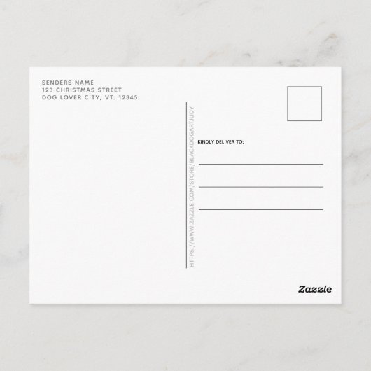 レビュー中のラフ年おもしろいラブラドールレトリエバー犬 ポストカード (裏面)