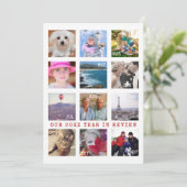 レビュー中の休日の年 | カスタム12フォトコラージュ シーズンカード (スタンド正面)