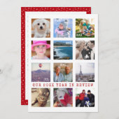 レビュー中の休日の年 | カスタム12フォトコラージュ シーズンカード (正面/裏面)