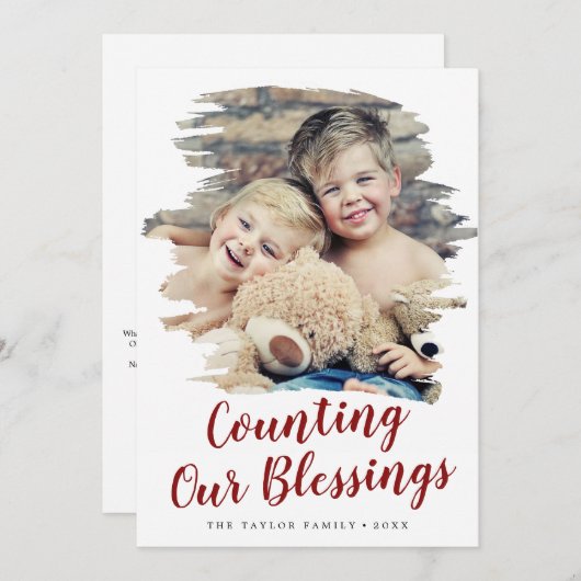 レビュー中の恵み数のブラシ付き赤 シーズンカード (正面/裏面)