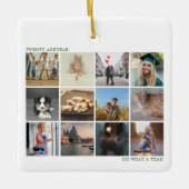 レビュー中の緑の年の写真モダン セラミックオーナメント (正面)