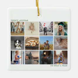 レビュー中の緑の年の写真モダン セラミックオーナメント