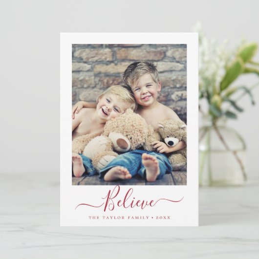 レビュー信じのミニマル赤い年ポートレート シーズンカード (スタンド正面)