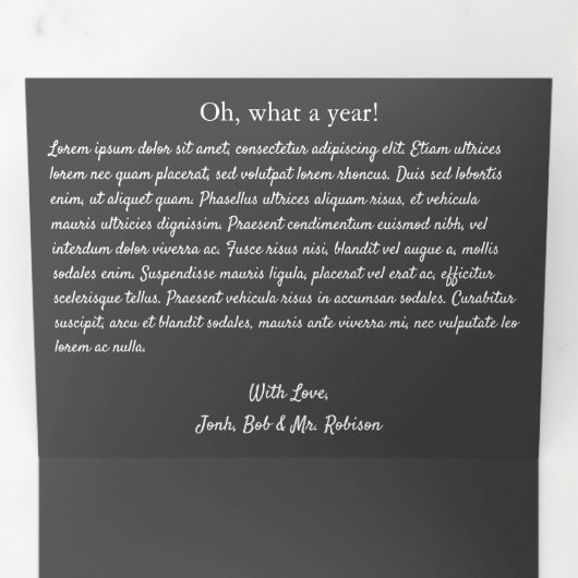 レビュー年の文字と写真 三つ折りクリスマスカード (内部最初)