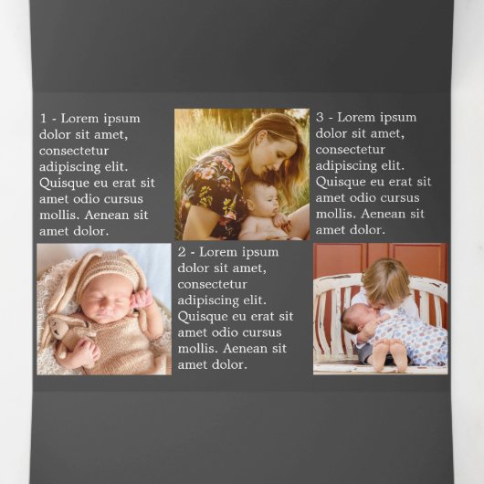 レビュー年の文字と写真 三つ折りクリスマスカード (内部中)