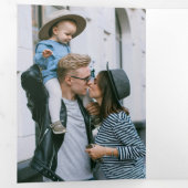 レビュー年フォトコラージクリスマスレター 三つ折りカード (内部最初)