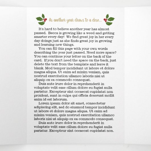 レビュー年フォトコラージクリスマスレター 三つ折りカード (内部中)